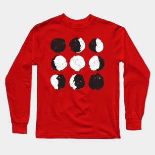 Feline Lunar Cycle Long Sleeve T-Shirt